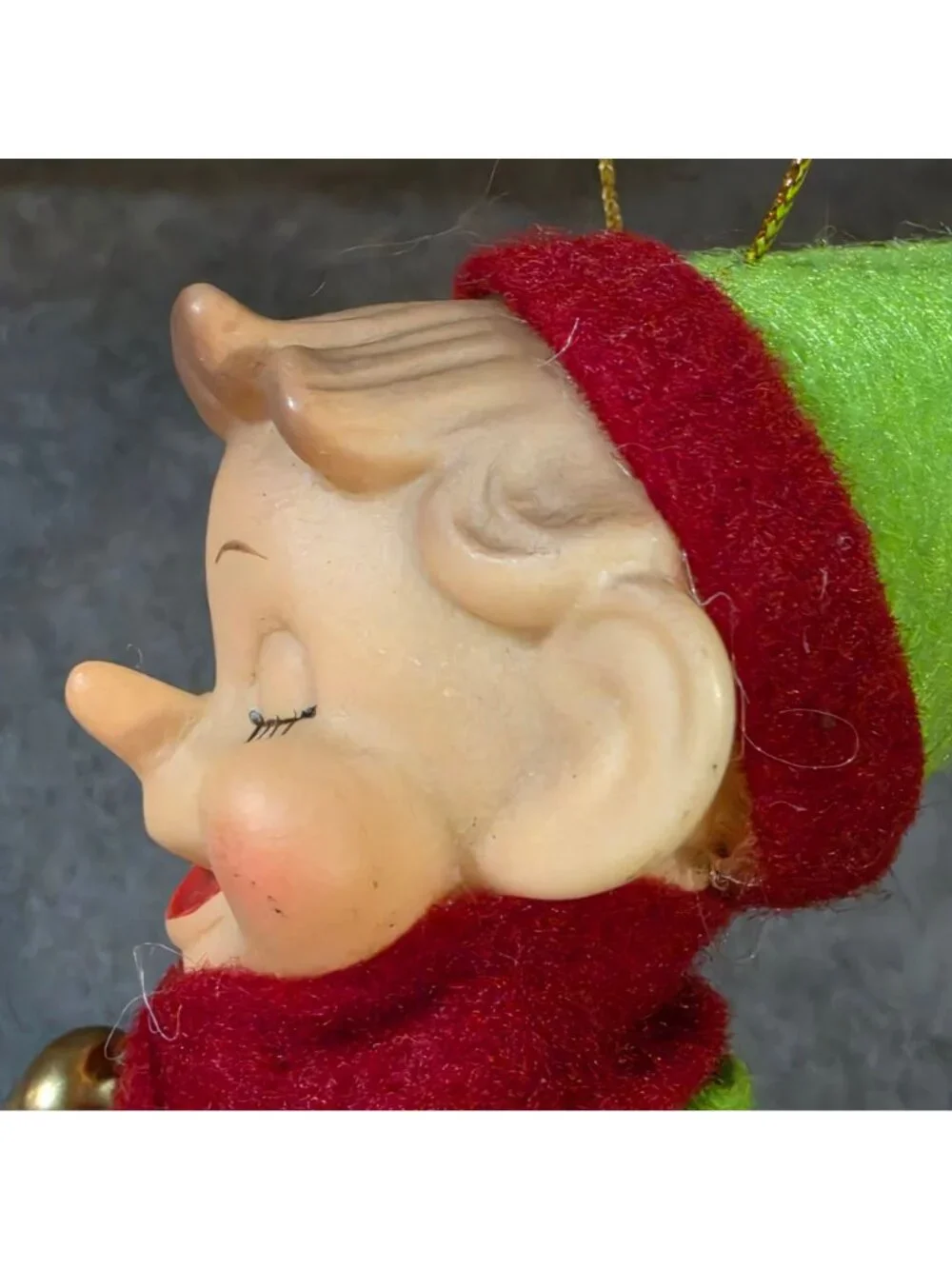 Annalee Christmas Pixie Elf Knee Hugger Ornament Vermont Country Store Green 6